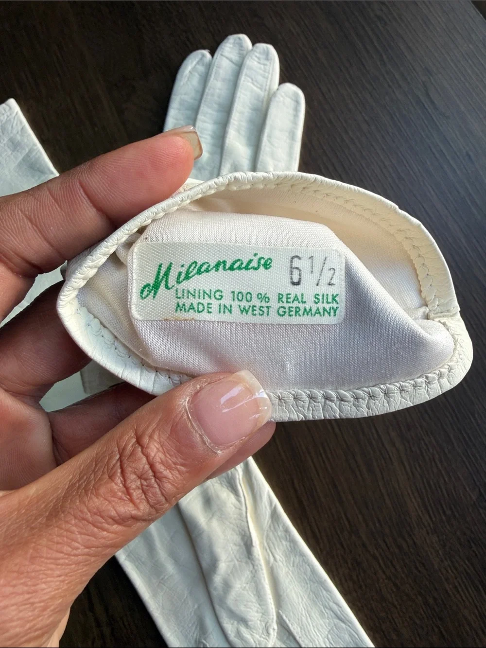 Vintage 1950s–60s Misanase West Germany White Leather Opera Gloves